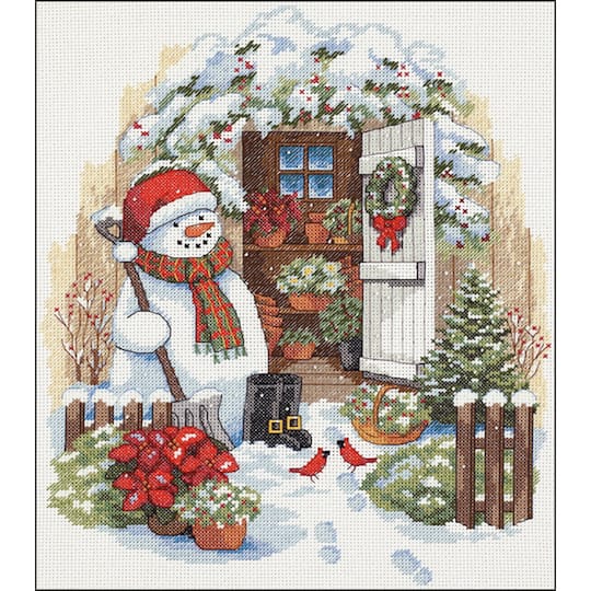 Dimensions&#xAE; Garden Shed Snowman Counted Cross Stitch Kit